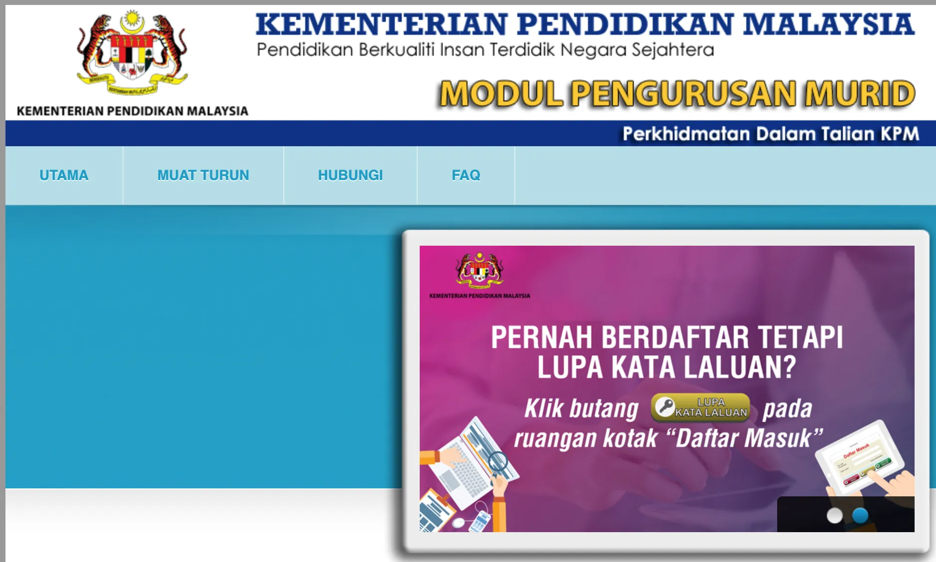 Antaramuka SPS - Sistem Pengurusan Sekolah